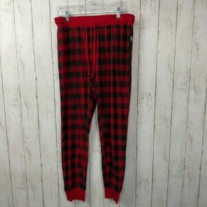 Eddie‎ Bauer Women's Red Buffalo Plaid Waffle Knit Jogger Pajama Pants Size M